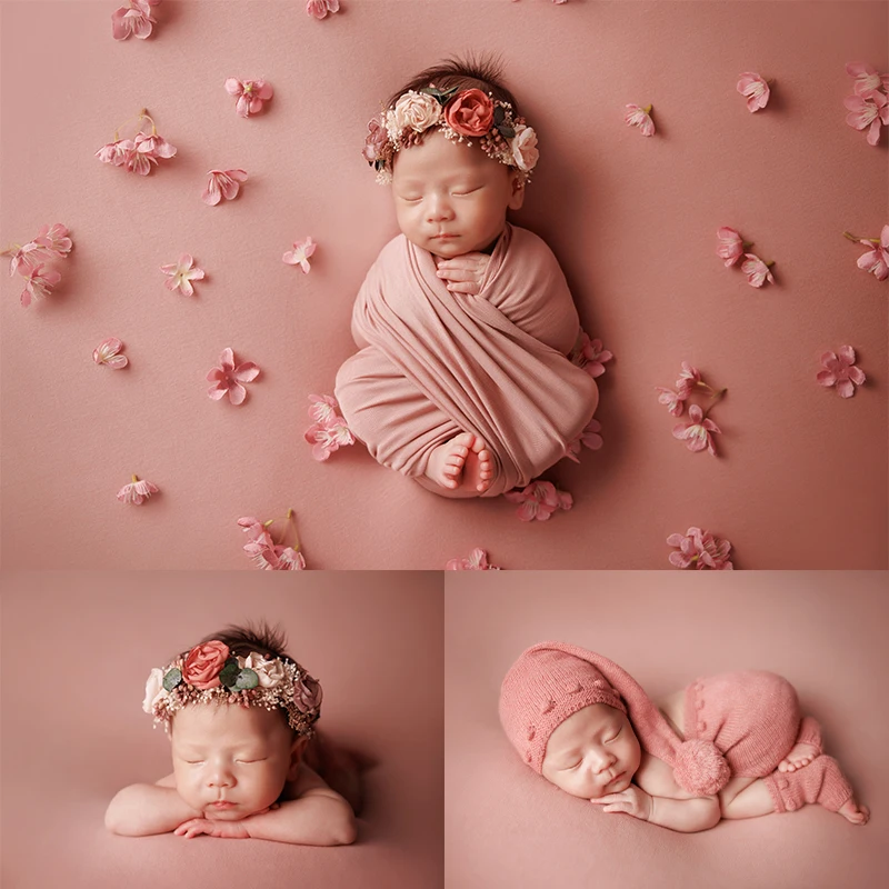 Fotografía de bebé recién nacido, envoltura suave elástica de algodón, gorro tejido con tema dulce, pantalones, calcetines para piernas, conjunto de accesorios de fotografía de estudio infantil