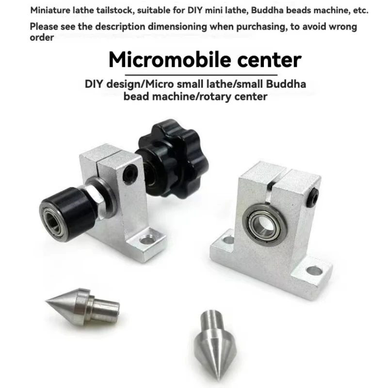 Mini Bead Lathe Rotary Thimble Retractable Tailstock for  Fixing Wood Woodworking Mini-Lathe, Movable Telescopic Rotary Thimble