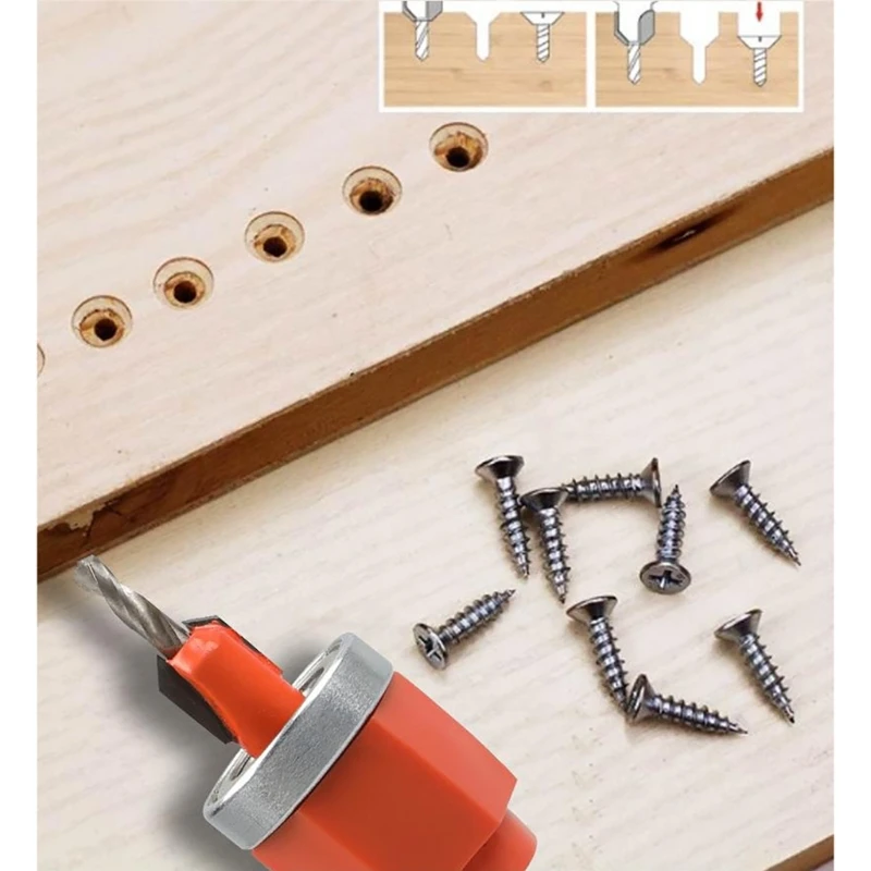 Broca avellanadora con collar tope profundidad ajustable, apta para fabricación muebles