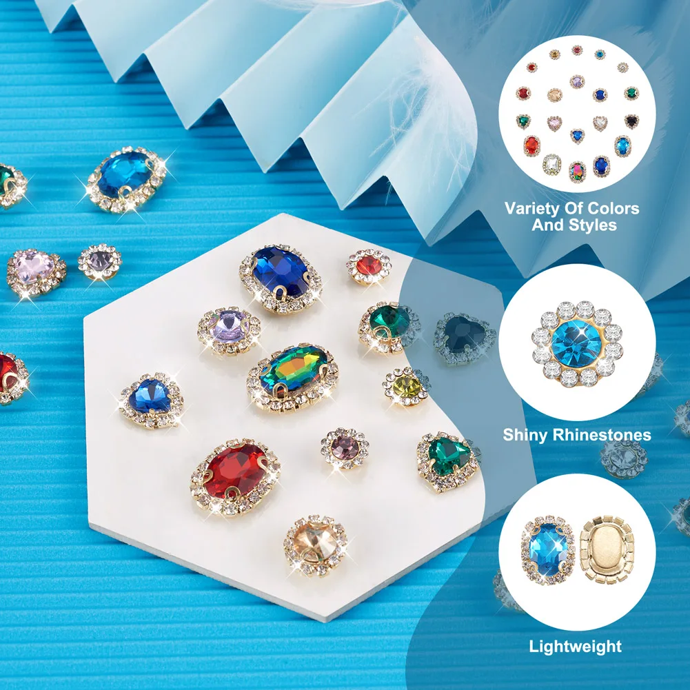 Sew on Rhinestone Crystal Glass Rhinestone With Holes Multi-Strand Links Sewing Stone For Jewelry Making Garment Accessories