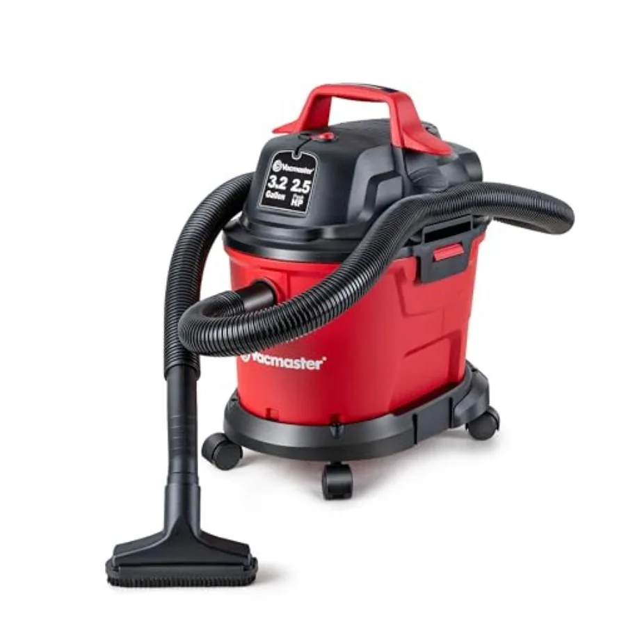 

3.2-Gallon 2.5 Peak HP Wet/Dry Vacuum VHB305M 1101 for Home Garage Use with Black and Red Color and Durable Plastic B