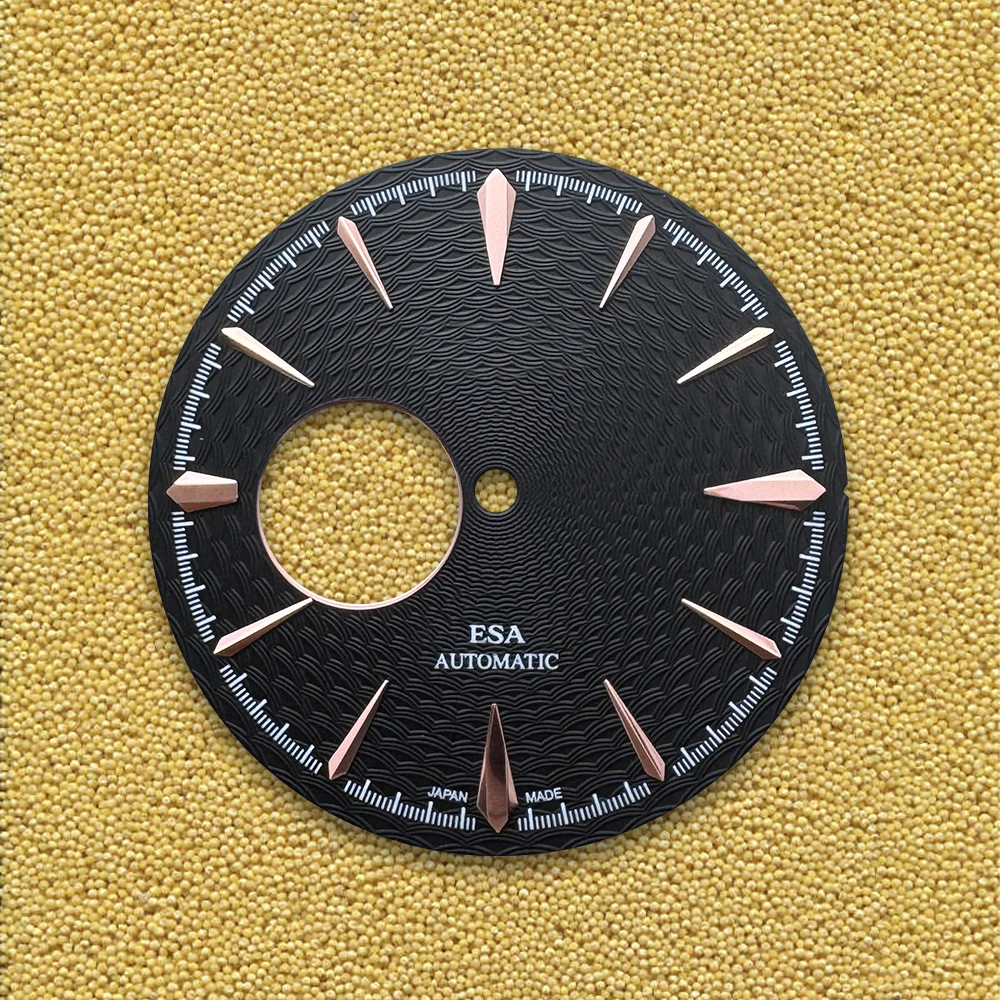 High-Quality 35mm S Logo Cocktail Hollow Out Dial Fit NH35/NH36/NH38 Movement Woven Pattern Dial Watch Modification Accessories