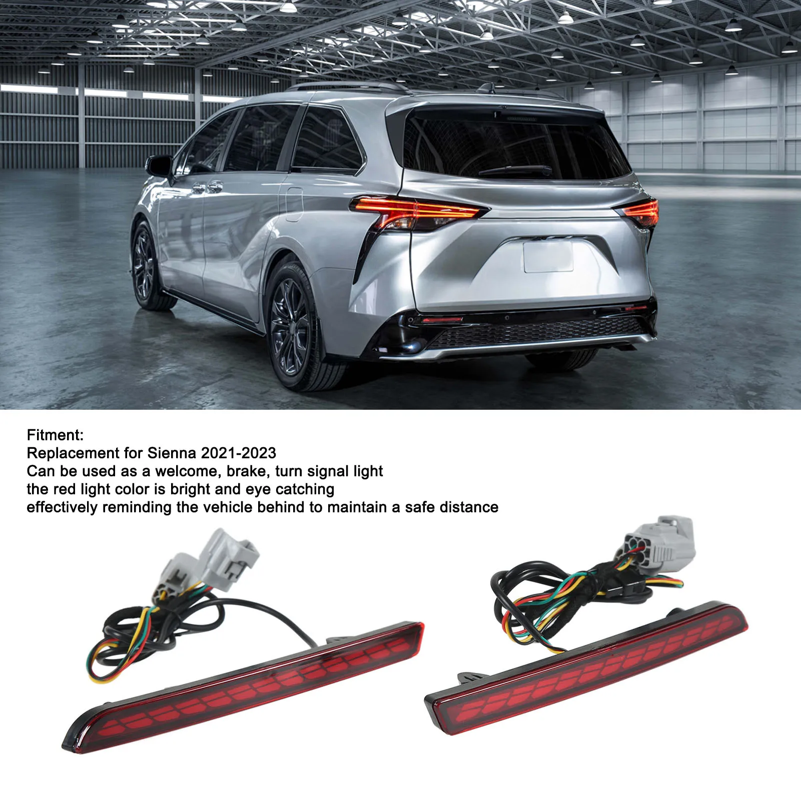 

Для Toyota Sienna 2021 2022 2023 пара левый и правый задний бампер лампа светильник DC 12 В задний бампер