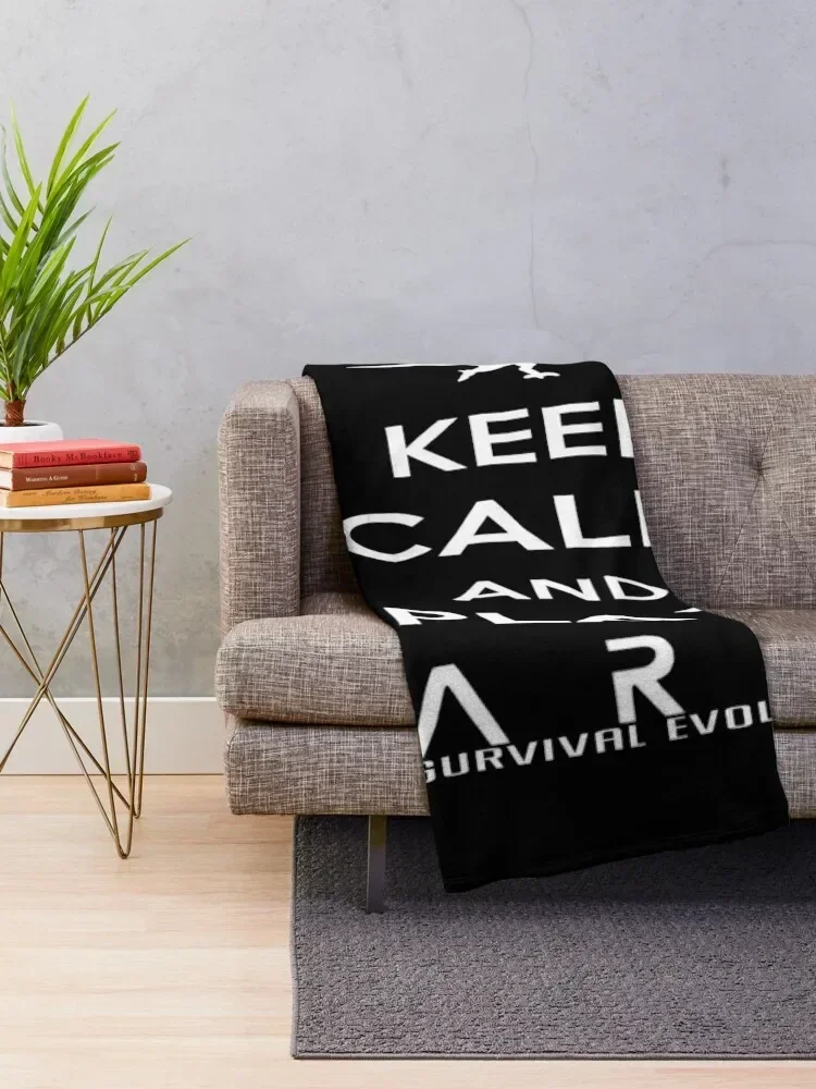 KEEP CALM AND PLAY ARK white 2 Throw Blanket Multi-Purpose Decorative Sofas Soft Beds Custom Blankets