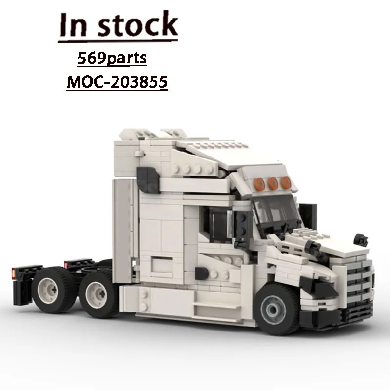 

MOC-203855 New White Military Semi-Trailer Truck Building Block Model 569 Parts MOC Creative Boys Children's Birthday Toy Gift