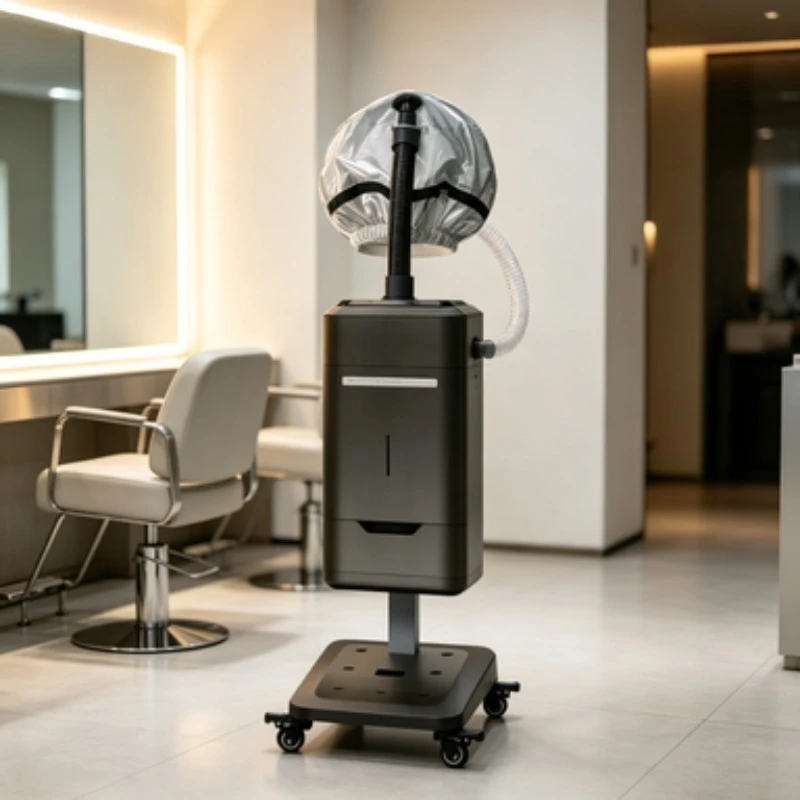Salon Nano Hair Steamer Standing SPA Machine Negative Ion Hood Steamer with Drawer Wheels for Barber Hair Nourishing Repair