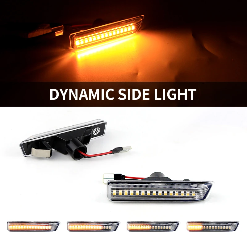

2pcs For BMW 3 Series E36 M3 Facelift model 1997-1999 LED Turn Signal Side Marker Light Dynamic Flasher Blinker T10 interface