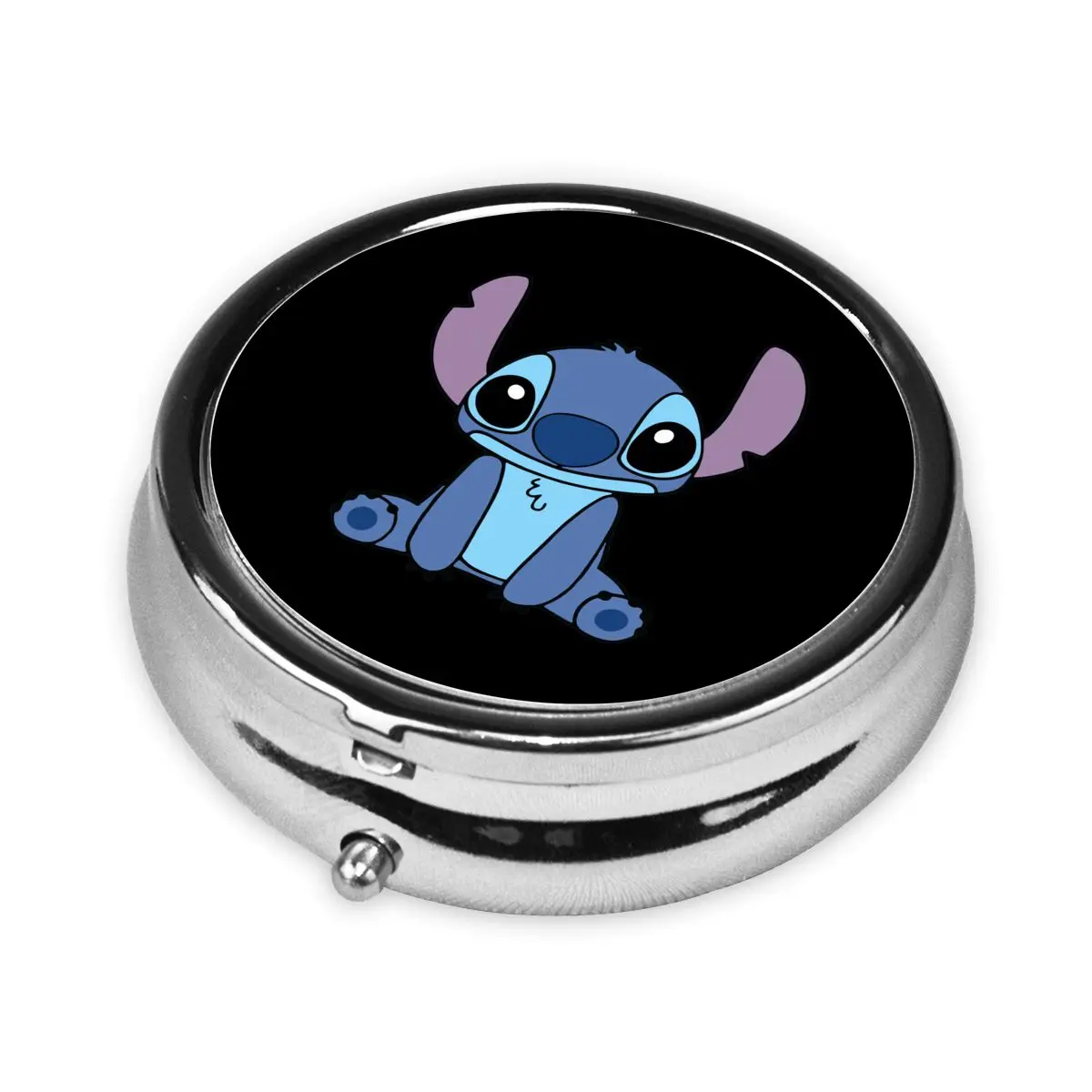 Cartoon Stitch Pill Box 3 Compartment Medicine Pill Case Portable Pill Box Decor Metal Medicine Vitamin Organizer Unique Gift