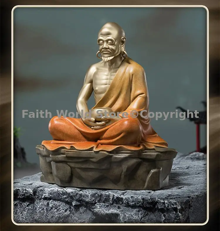 limited edition Buddhism Bronze Sculpture Dharma Shaolin Temple 18 Buddhist saints Chan sect Dhyana Zen A10 sitting Arhat buddha