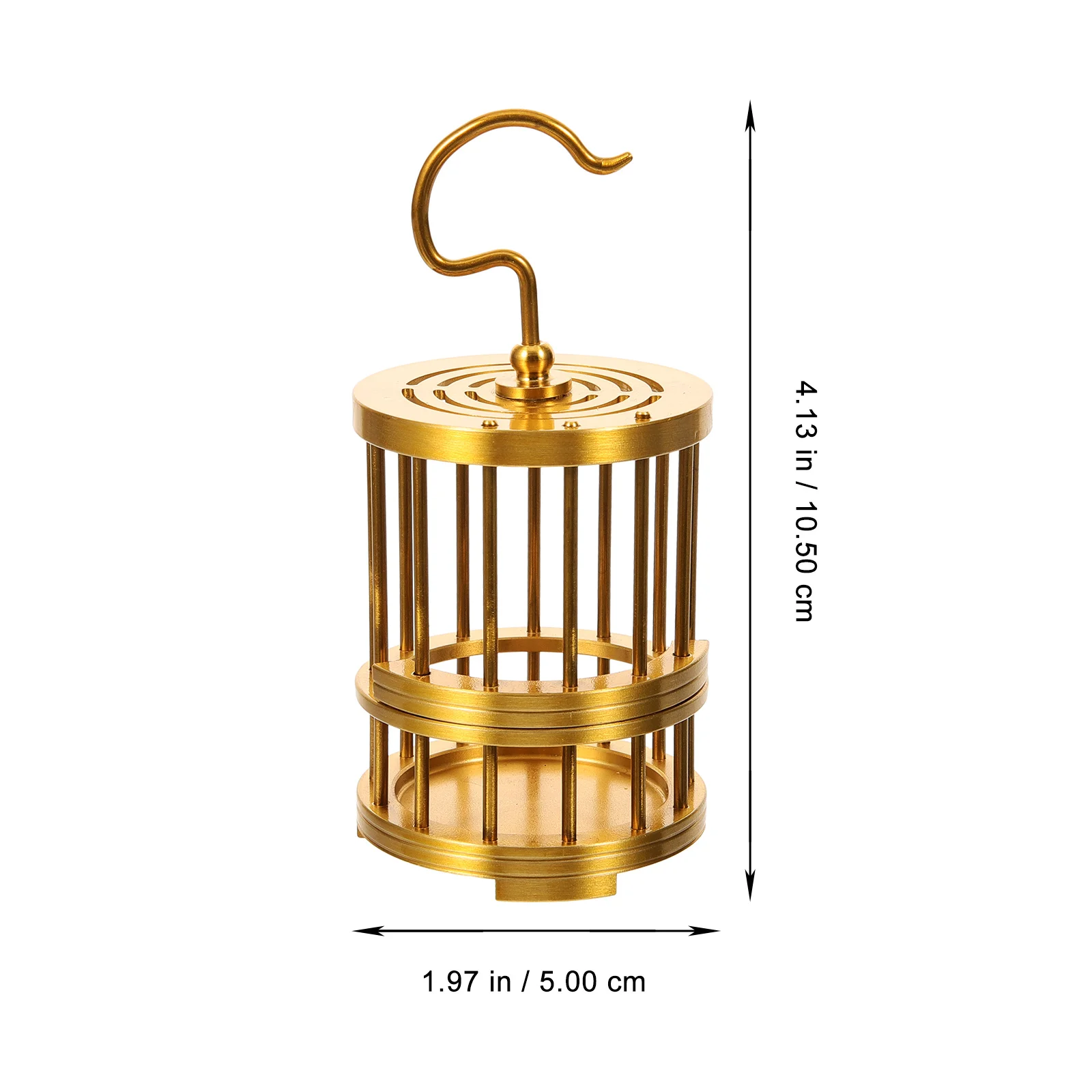 

Vintage Brass Bird Cage Large Creative Design Hanging Cage for Small Birds Hamsters Grasshoppers Secure and Decorative