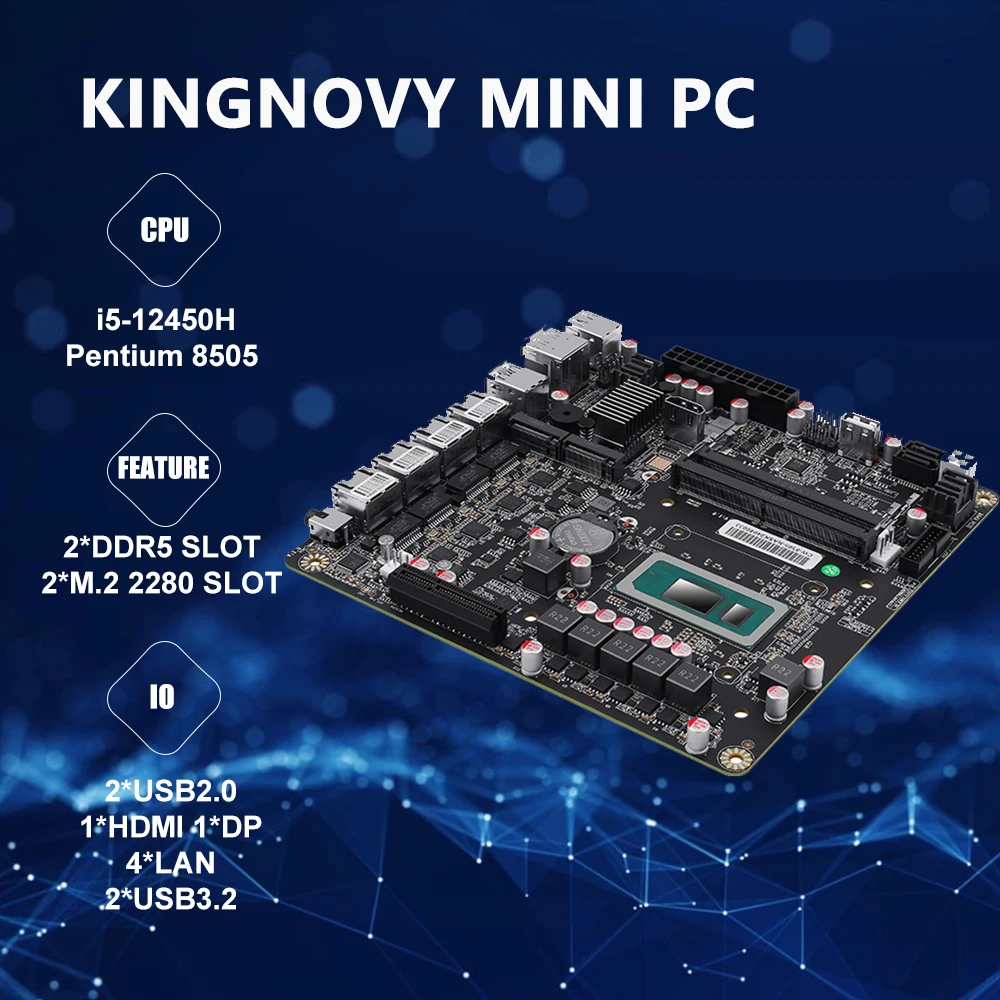 NAS 마더보드 i5-12450H 펜티엄 8505 4*i226 랜 6*SATA3.0 DDR5 미니 ITX 소프트 라우터 VPN 오픈WRT 마이크로 어플라이언스 DIY SFF-8643