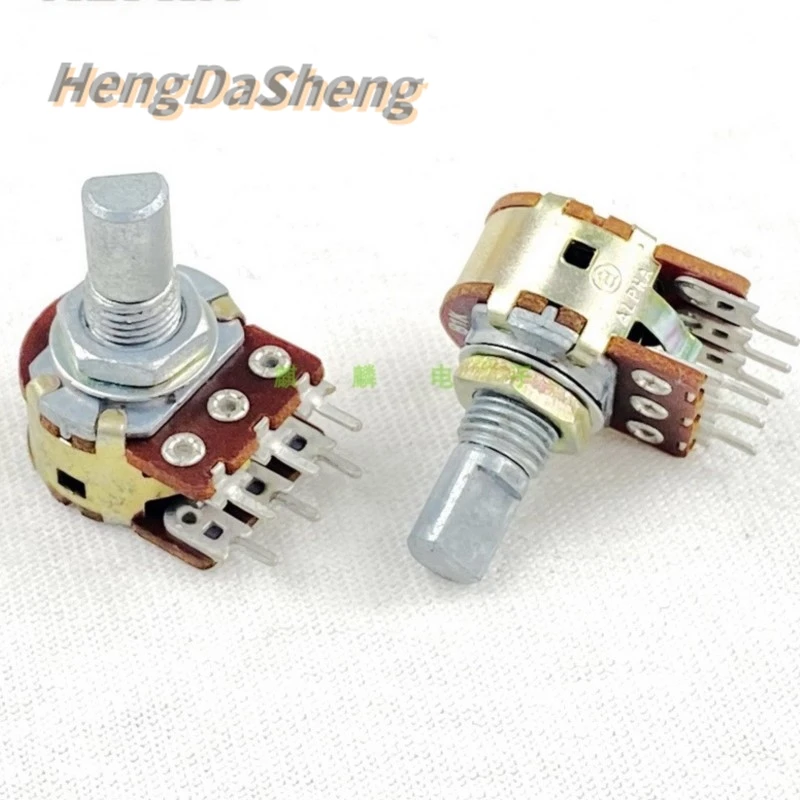 5Pcs/Lot 16 Type B1K C1K Dual Power Amplifier Volume Potentiometer 6 Pin Adjustable Resistance 15MM Half Shaft