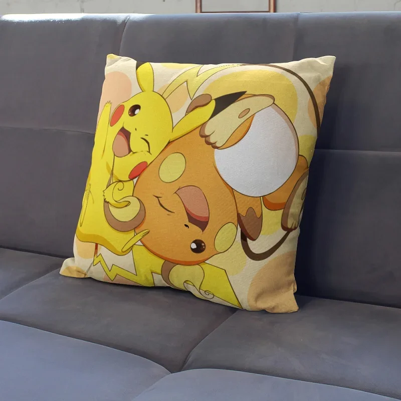 Pokemon Anime Cushion Cover 45x45cm Pikachu Decor Sofa Pillow Cover Charmander Psyduck Anime Figure  Cartoon Pillowcase