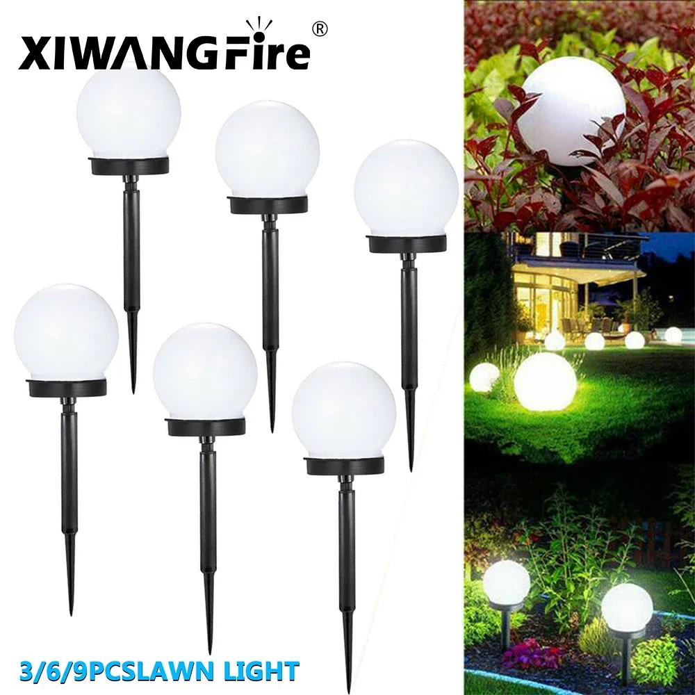 

3/6/9PCS Solar Powered LED Bulb Lamp Energy Light Waterproof Outdoor Garden Light Street Solar Panel Ball Lights Lawn Yard Lamp