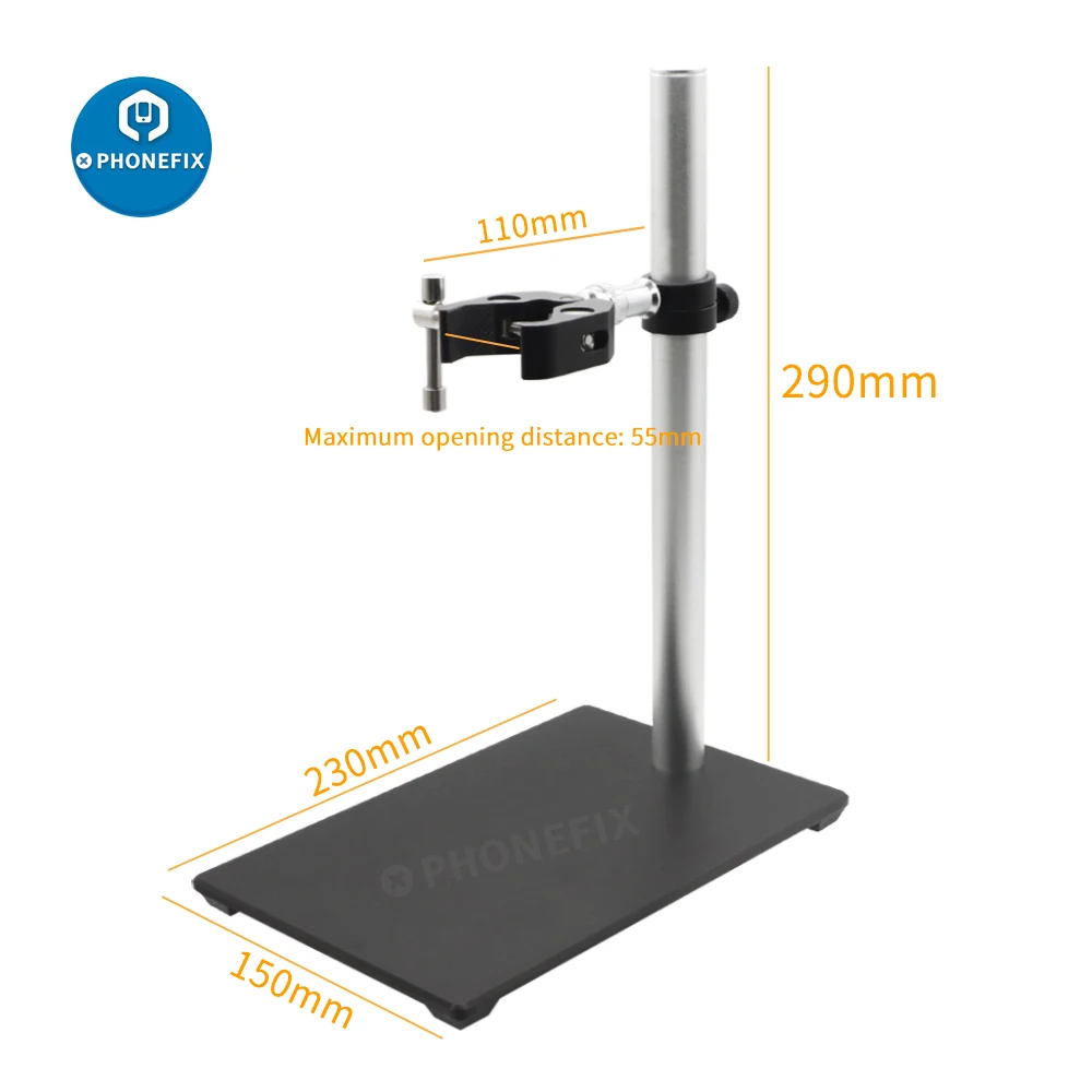 Digital Microscope Bracket Stand Aluminum Alloy Stand Holder Base Adjustable Super Clamp For Electronic Video Microscope Camera