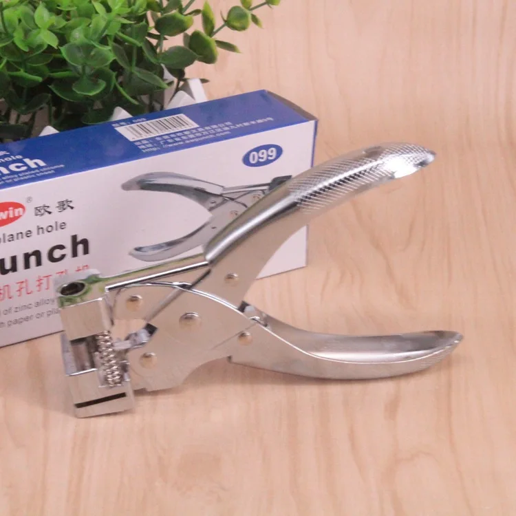 T Shape Hook Single Hole Punch Plier, Hand Press Aircraft Hole Puncher for Luggage Tags and Hanging Cards, Zinc Alloy Chrome