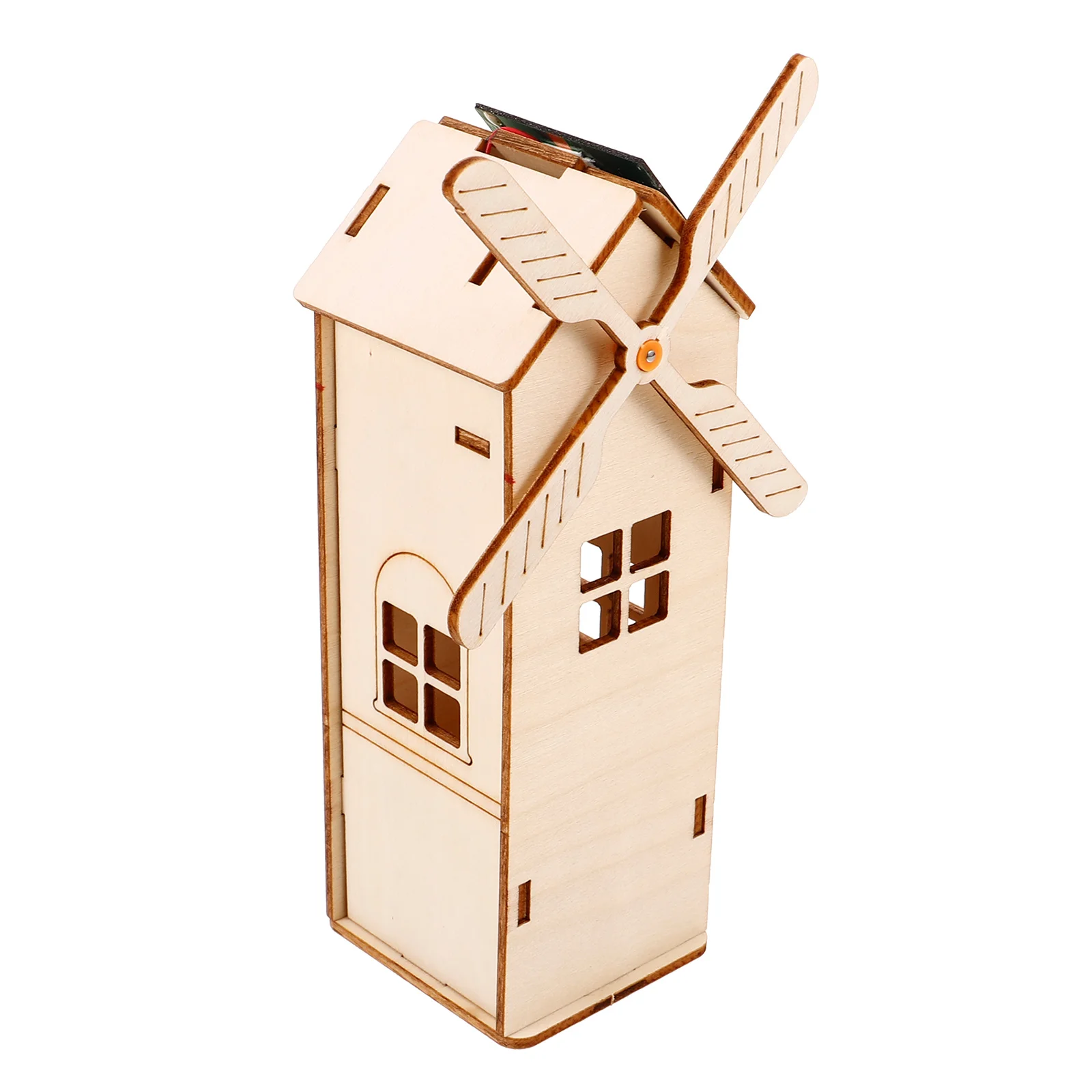 

Wooden Solar Windmill DIY Kit Unfinished Graffiti Toy STEM Science Experiment Projects Easy Assembly Solar Powered Kids