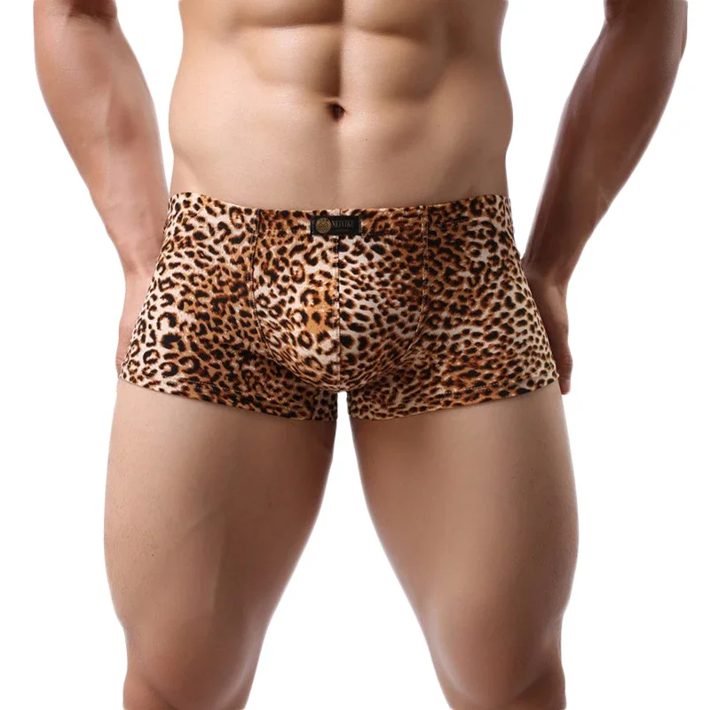 

Boxer Mens Underwear High Quality Underpants Male Leopard Panties Shorts Low Waist Boxer Shorts Cuecas Trunks