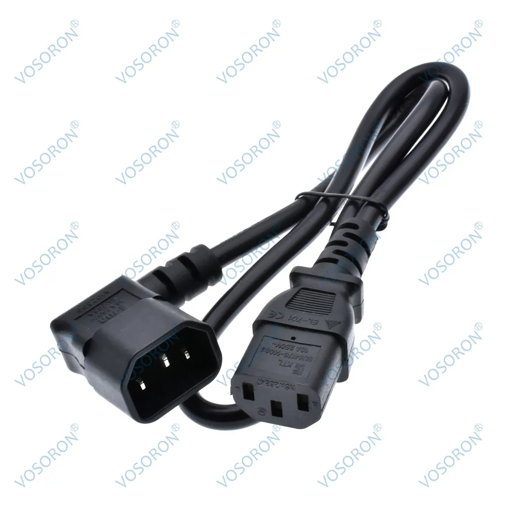 Cable de extensión de alimentación IEC 320 C14 macho a C13 hembra, Cable de alimentación C14 a C13 para PDU UPS,H05VV-F VDE AC, 0,6 m
