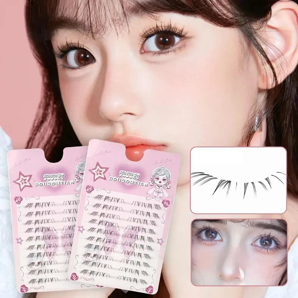 Bricolage faux cils boucle naturelle segmenté unique bande dessinée cadeau cils agrandir poupée Style quotidien yeux maquillage cils sous B4U5