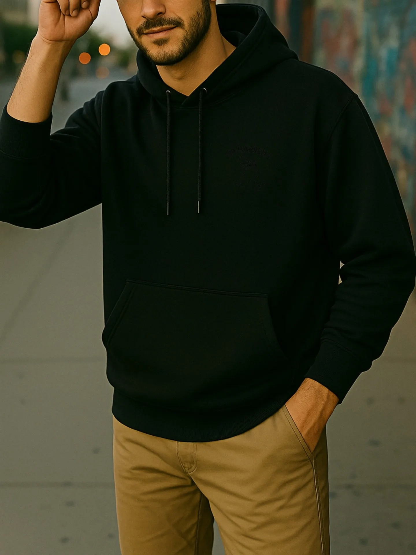 هوديي جرافيك للرجال، طراز كاجوال، مبطن بالصوف، طباعة رشفة، للارتداء اليومي، للشباب #3