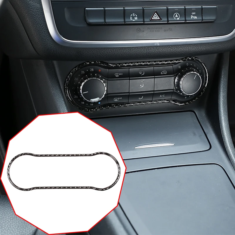 

For Mercedes Benz GLA CLA A Class W176 A180 X156 C117 2013-18 Real Carbon Fiber Air Conditioning Switch Decorative Ring Stickers