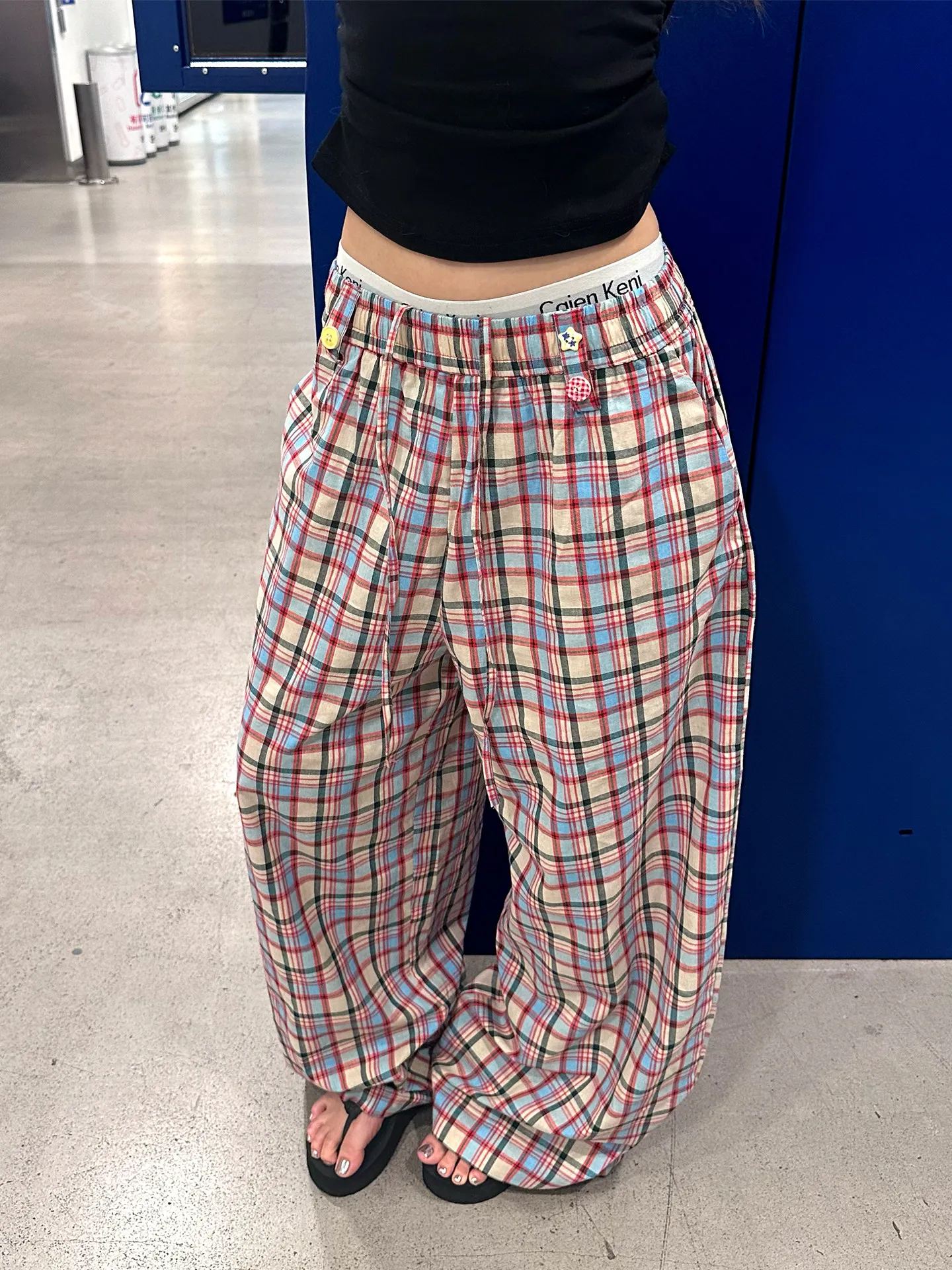 아메리칸 레이지 도파민 플래드 캐주얼 팬츠 여름 루즈  - Summer Clothing Material 리뷰 및 가격