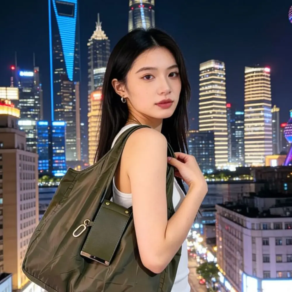 Reusable Foldable Shopping Bag Keychain Storage Case Lightweight Durable Polyester Eco Grocery Pouch Fashion Tote Ornament