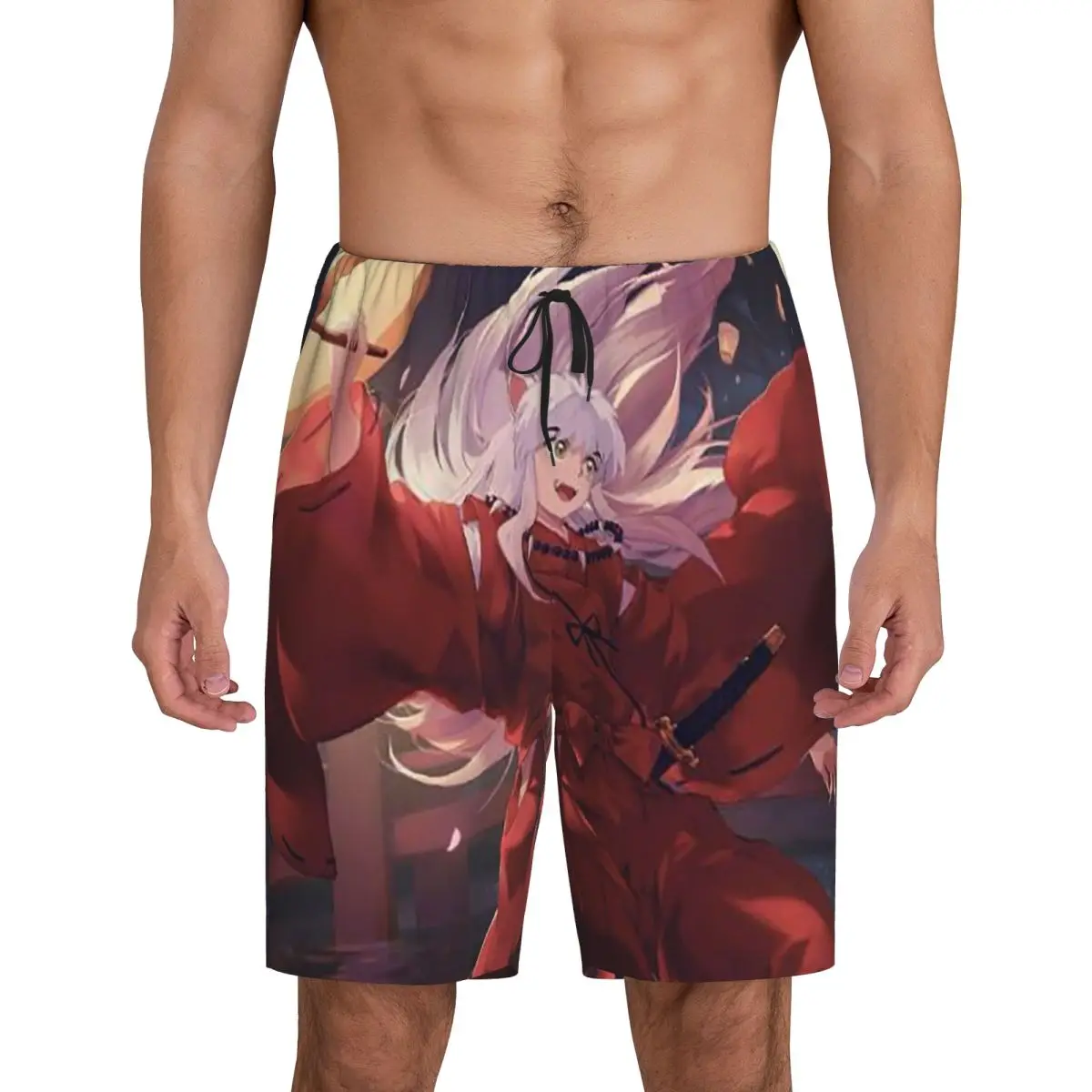 

Custom Inuyasha Anime Short Pajama Pants Men Sleepwear Sleep Lounge Bottom Shorts Sleeping Pants