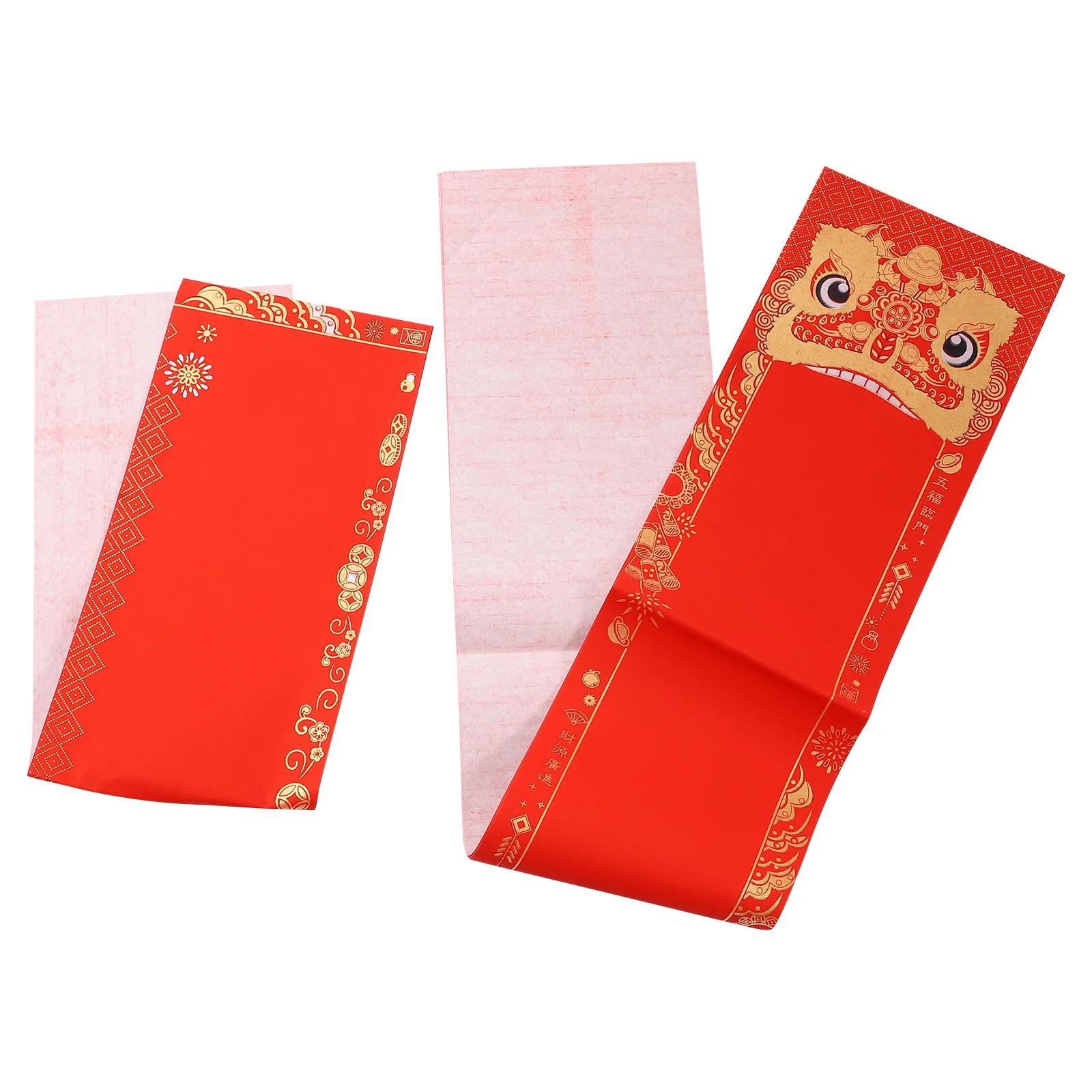 10 juegos de papel rojo Xuan en blanco, bricolaje, coplas para Festival de Primavera, Material de escritura, soporte de tinta Superior, ligero y compacto