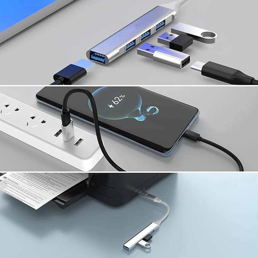 4-IN-1 USB3.0 2.0 HUB ناقل حركة عالي السرعة TYPE-C HUB مقسم متعدد الوظائف مناسب لشاومي وسامسونج وهواوي #3