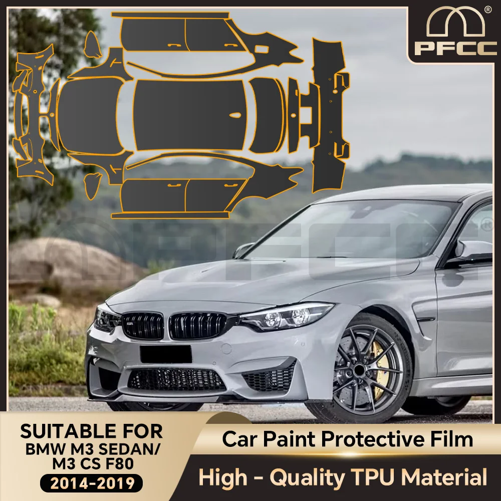 

Car Body Clear Bra Anti-scratch Pre-cut PPF Resistant Repairable Kit For BMW M3 Sedan CS F80 2014-2019 TPU Paint Protection Film