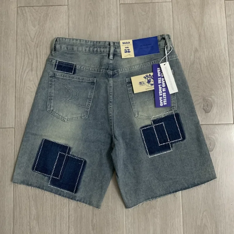New Fashion Denim Shorts High Quality Patchwork Embroidered Logo Printed Duaa Denim Shorts