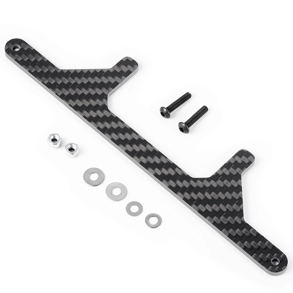 TRINOOD Carbon Fiber Stay Stabilizer Rear Steering Reinforcing Plate for 1/10 Tamiya Clod Buster Upgrade Accessories