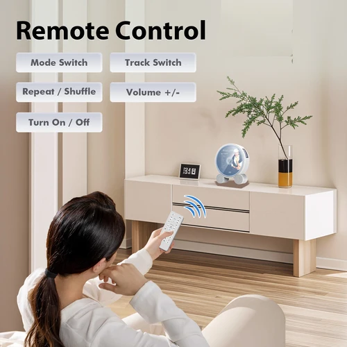 Imagen 2 del producto Reproductor de CD portátil Bluetooth, reproductor de CD de escritorio con control remoto, reproductores de CD recargables para el hogar, altavoces duales integrados, tamaño pequeño