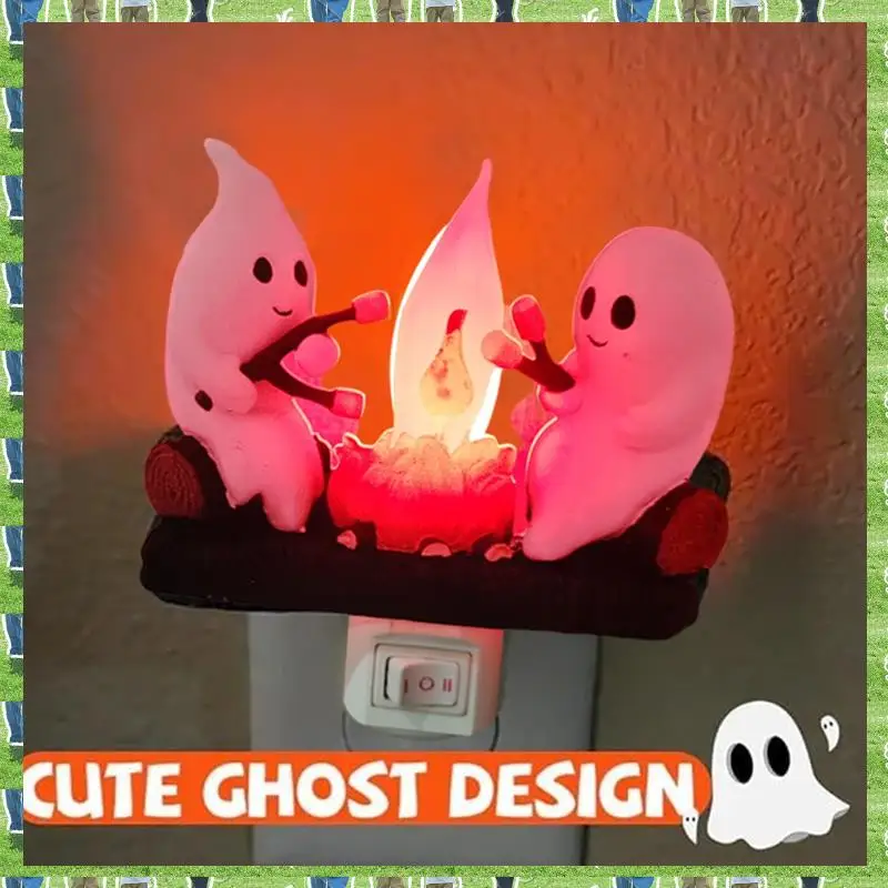 

FTS Ghost Campfire Мерцающий ночник Пламя Хэллоуин Ночник 3D светодиодный маленький искусственный ночник для костра Декор