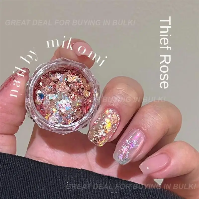 Flash Nail Glitter Glitter Aurora Sequins Rose Series Fresh Macaroon Manicure Sequins Beauty And Health Aurora Irregular New