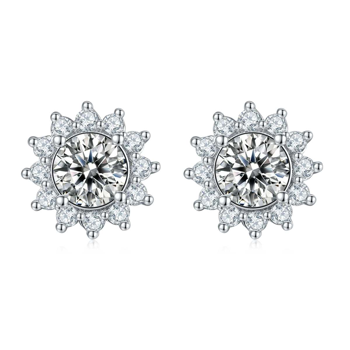 Pass Diamond Tester moissanite earrings fine jewelry 925 Silver D color moissanite solitaire lab diamond stud earrings