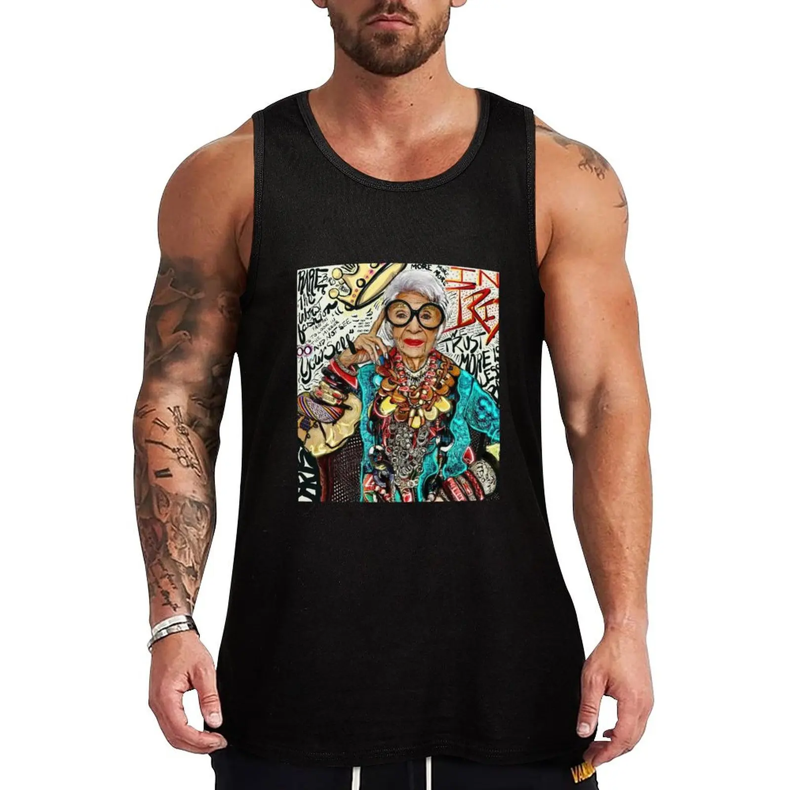 iris apfel fashion Tank Top T-shirt Men's gym new in tops & t-shirt gym for men summer clothes men 2024