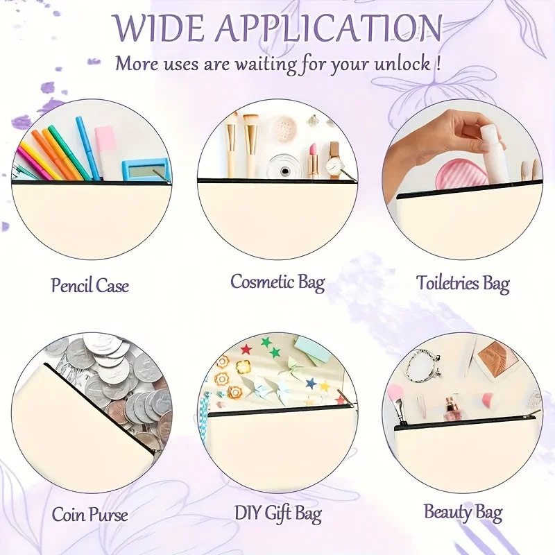 A Minimalist Floral Letter Cosmetic Bag - Polyester Makeup Case with a Zipper, Lightweight Travel Toiletry Bag Suitable for Both
