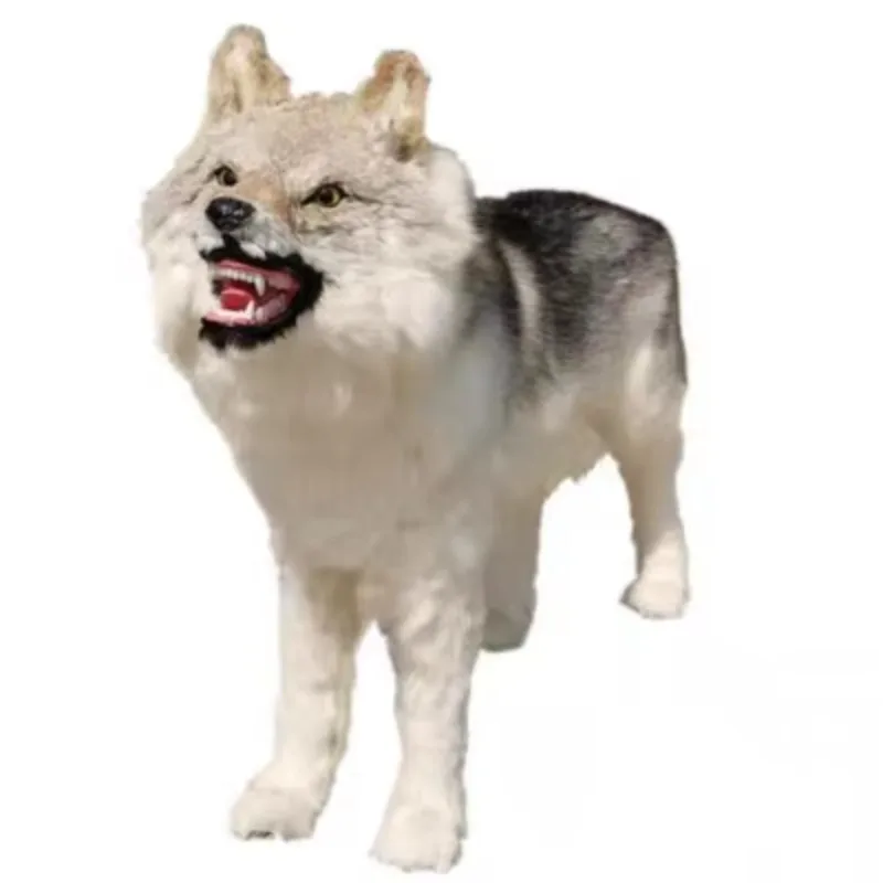 

Vivid Realistic Forest Wolf Figurine for Home and Party Christmas & New Year Decorations Wild Animal Statue