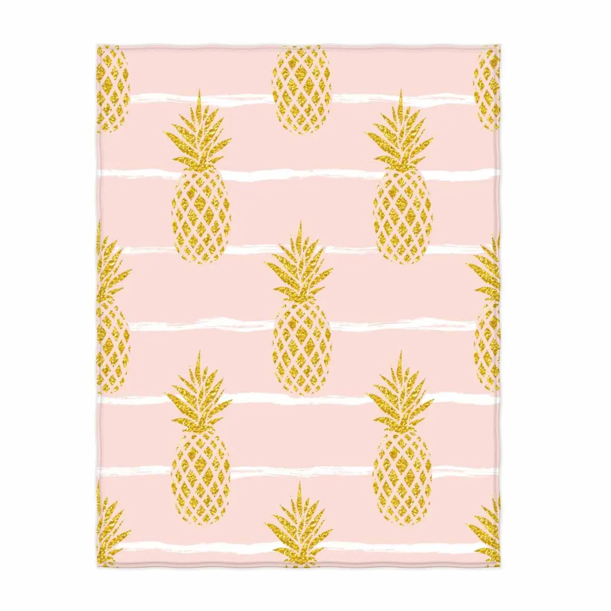 Tropical Fruit Pineapple Throw Blanket Soft Comfy Plush Lightweight Fleece Flannel Blanket for Bed Chair Car Sofa Couch Bedroom