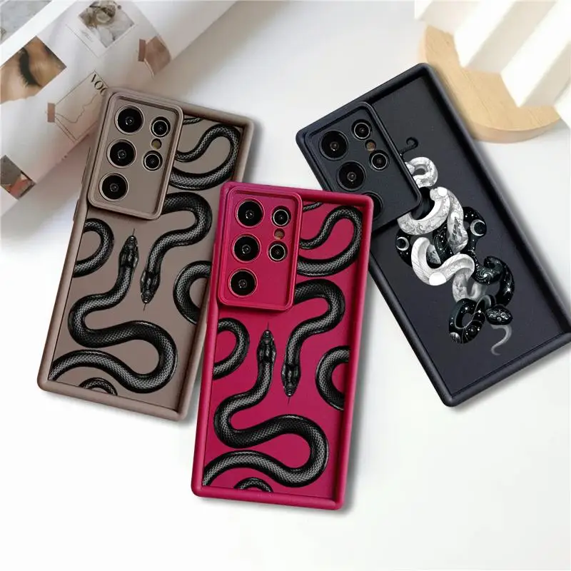 Gothic Style Black Case For Samsung Galaxy S22 S23 S20 S21 FE S24 Plus Capa Note 20 Ultra Phone Fundas