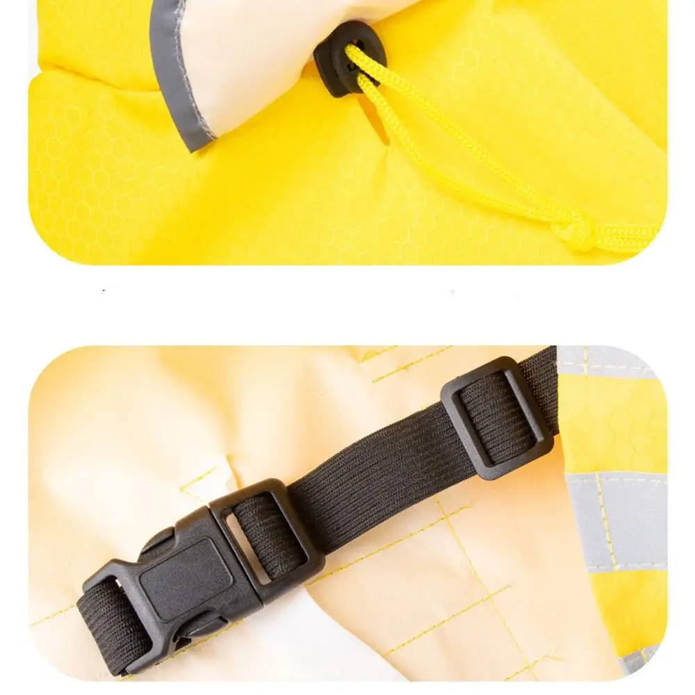 مقاوم للماء يندبروف الحيوانات الأليفة مقنعين معطف واق من المطر عالية الوضوح قابل للتعديل الكلب معطف واقي من المطر مع شريط عاكس أزياء الكلب الملابس #5