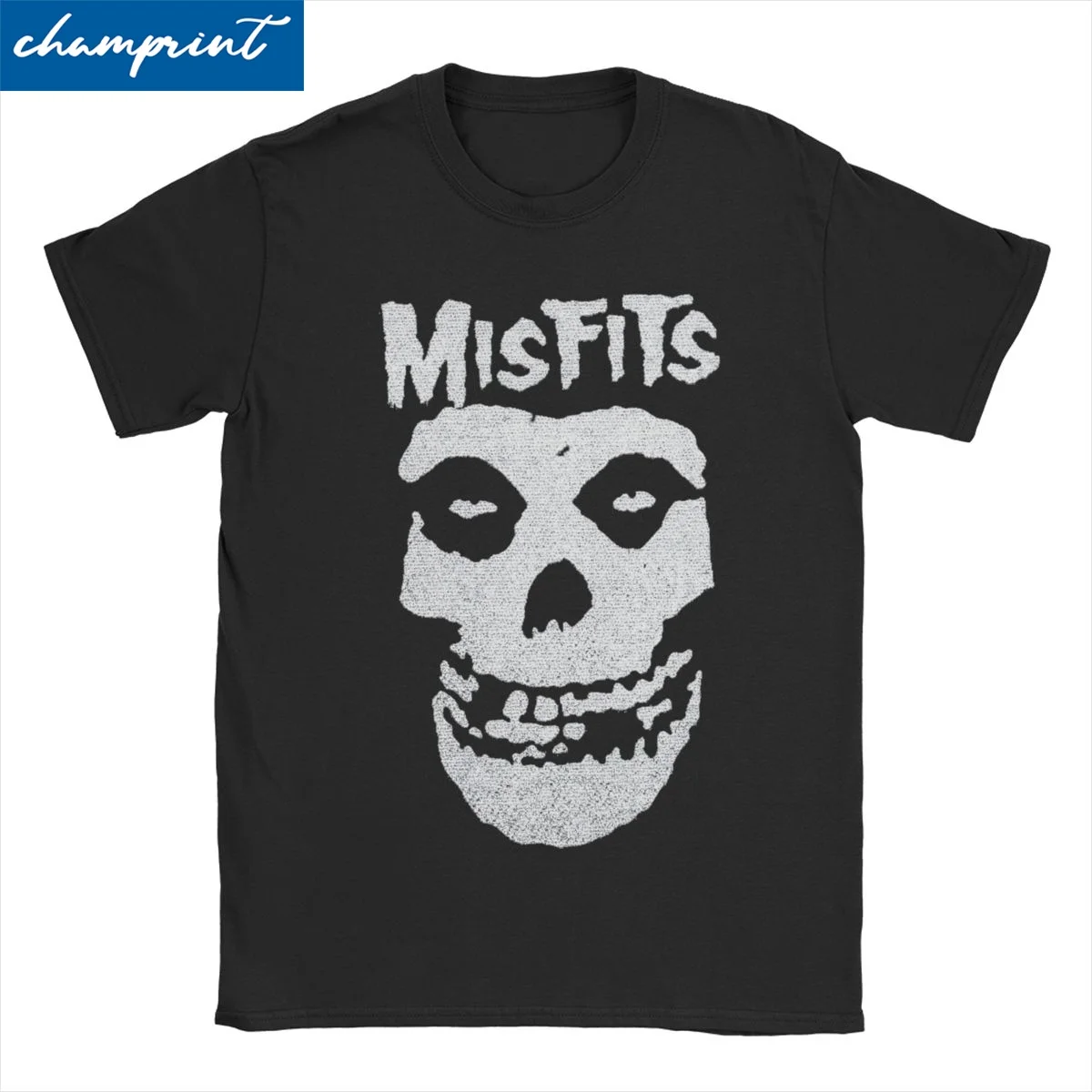 Leisure Misfits White Skull T-Shirt Men Women's Round Collar Cotton T Shirts Music Short Sleeve Tee Shirt Classic Tops