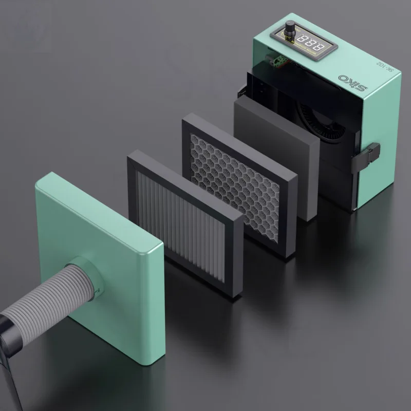 New Portable Welding Smoke Absorber Machine With 6pcs Filter Cotton Tool-free Filter Replacement System‌ For Electronics Repair