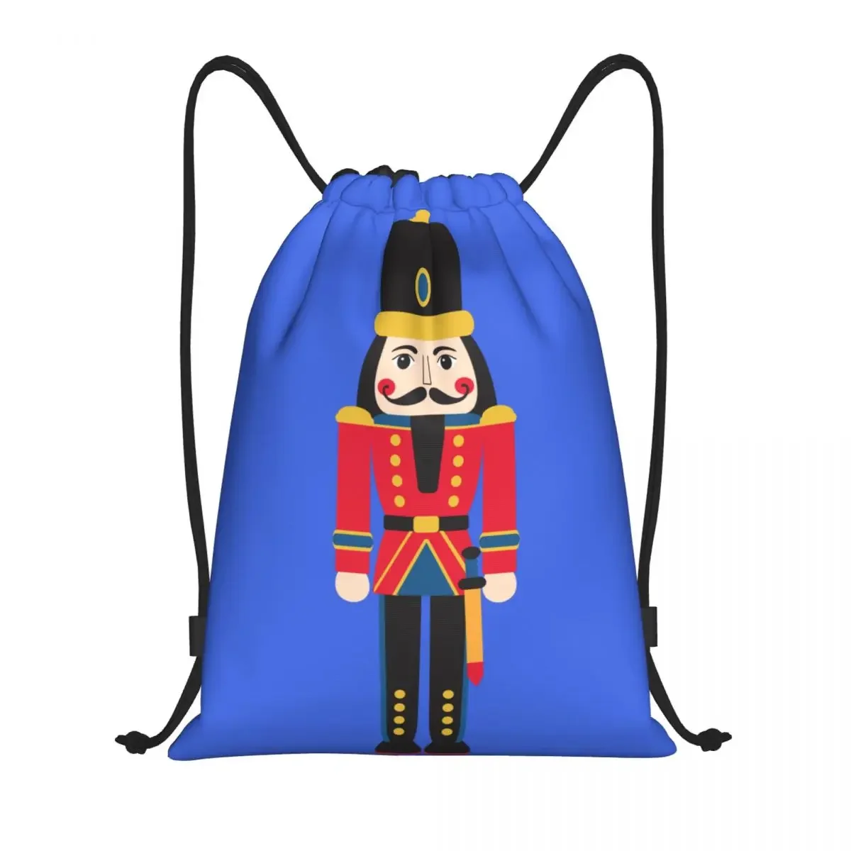 Custom Nutcracker Doll Drawstring Bag Women Men Foldable Gym Sports Sackpack Cartoon Christmas Soldier Toy Shopping Backpacks