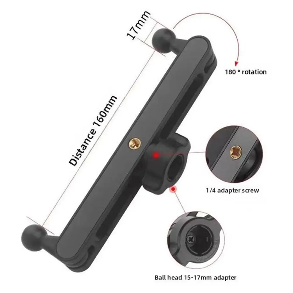 Universal Mobile Phone Bracket Dual Head Adjustable Crossbar Clip Holder For Livie Stream Video Recording Tripod Accessories