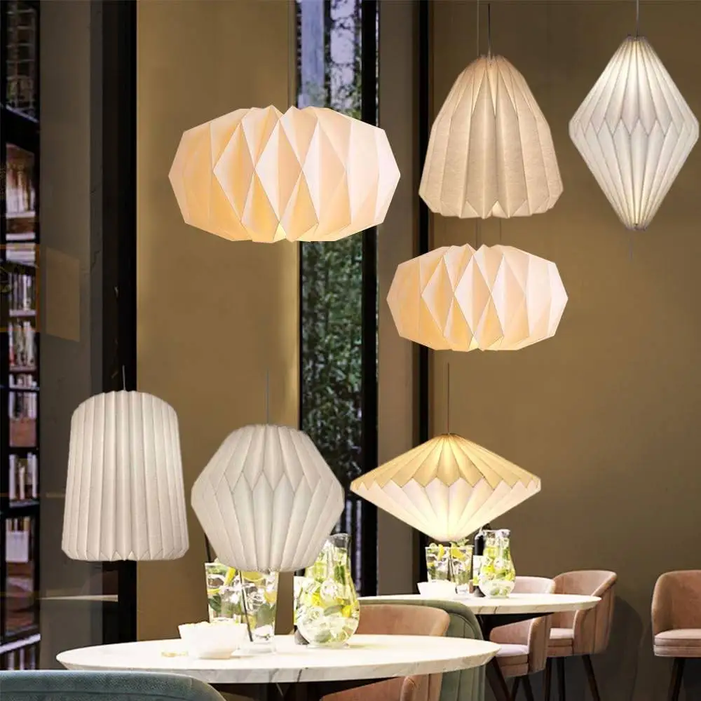 Hanging Lamp Cover Nordic Style Chandelier Lamp Shade Creative Paper Origami Ceiling Pendant Lampshade for Living Room Decor