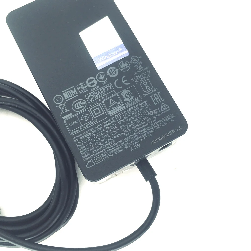 Cargador original de 44W 15V 2.58A, adaptador de corriente alterna para Microsoft Surface Pro 3/4/5/6/7, Surface Laptop 3/2/1, Surface Go/Book